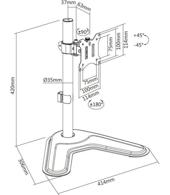 KIMEX Support de Bureau 17-32 pouces - vue 4
