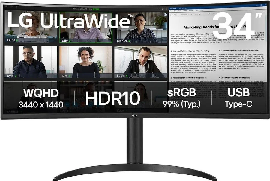 LG UltraWide 34WR50QK-B 34 pouces - vue 4