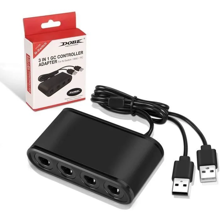 Freaks and Geeks Adaptateur 4 Manettes GameCube Switch Wii U