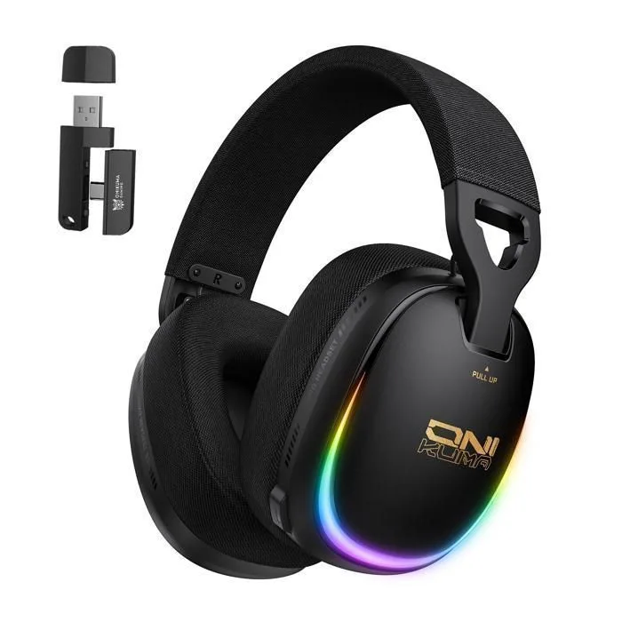 ONIKUMA B100 casque gaming sans fil Bluetooth 2,4 GHz 60 h