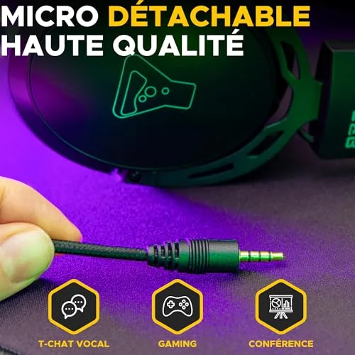 Casque Gamer Filaire - THE G-LAB - KORP TITANIUM - Microphone - PC/PS4/Xbox One - Noir - vue 3