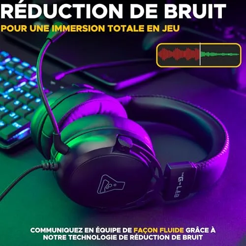 Casque Gamer Filaire - THE G-LAB - KORP TITANIUM - Microphone - PC/PS4/Xbox One - Noir - vue 4