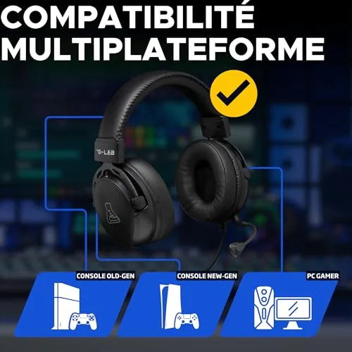 Casque Gamer Filaire - THE G-LAB - KORP TITANIUM - Microphone - PC/PS4/Xbox One - Noir - vue 6