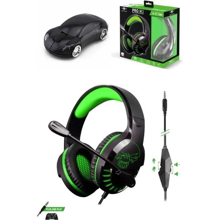 Spirit of Gamer Pro H3 Xbox Edition Noir/Vert Filaire