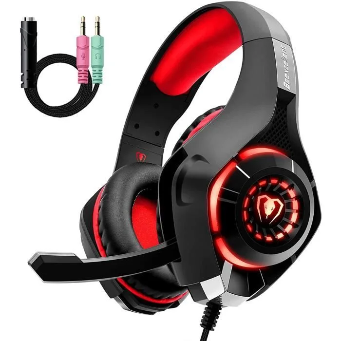 Beexcellent GM-1 Casque Gaming PS4 Xbox One Jack 3.5mm LED