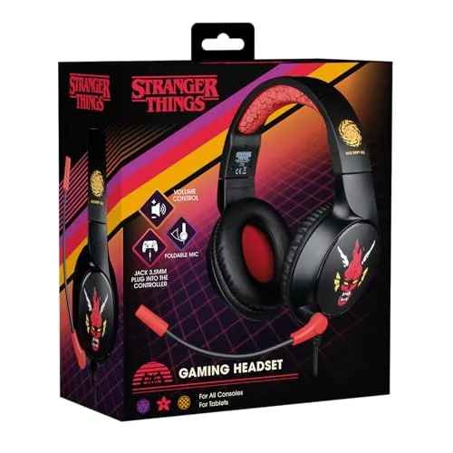 Casque gaming circum-aural - Filaire - Konix - Stranger Things - PC PS5 Switch 2 et Xbox - Microphone - Câble 15 m - vue 6