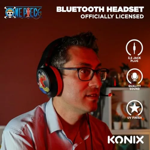 Casque gaming filaire - KONIX - One Piece - PC PS4 PS5 Switch et Xbox - Microphone - Câble 15 m - Prise Jack 35 mm - vue 3