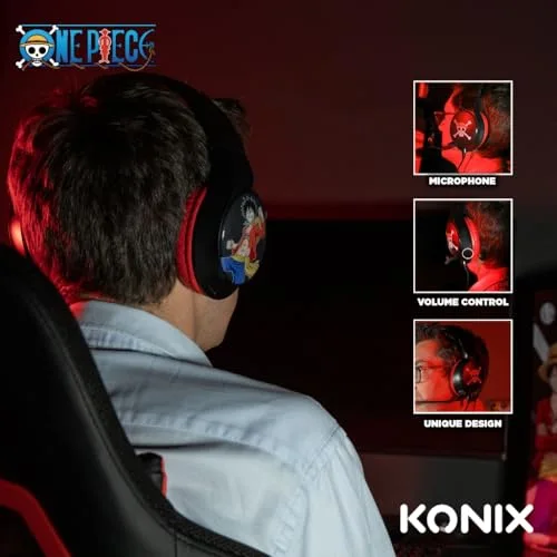 Casque gaming filaire - KONIX - One Piece - PC PS4 PS5 Switch et Xbox - Microphone - Câble 15 m - Prise Jack 35 mm - vue 4