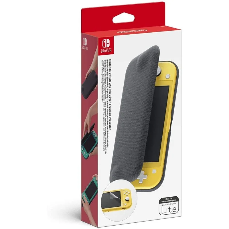 Étui pliant Nintendo avec protecteur d'écran pour Switch Lite Gris