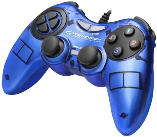 Esperanza Fighter manette PC filaire bleue