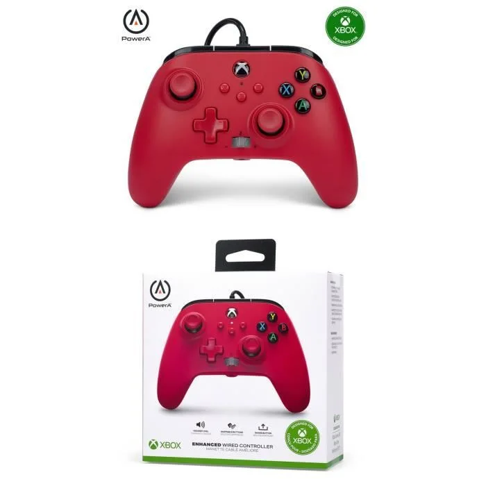 PowerA Manette Filaire Améliorée Xbox Series X|S Rouge 3M