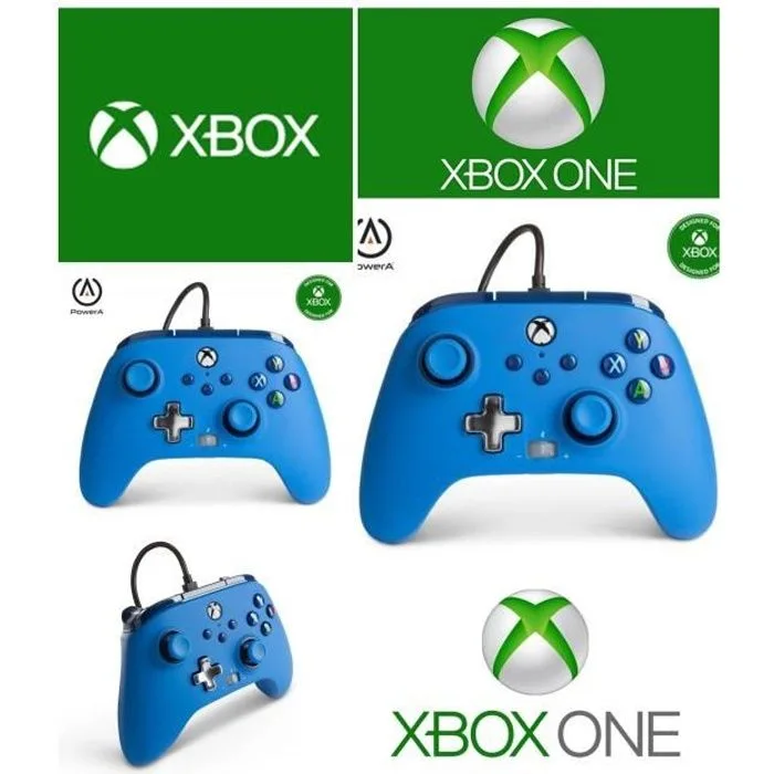 PowerA Manette filaire améliorée Xbox Bleue