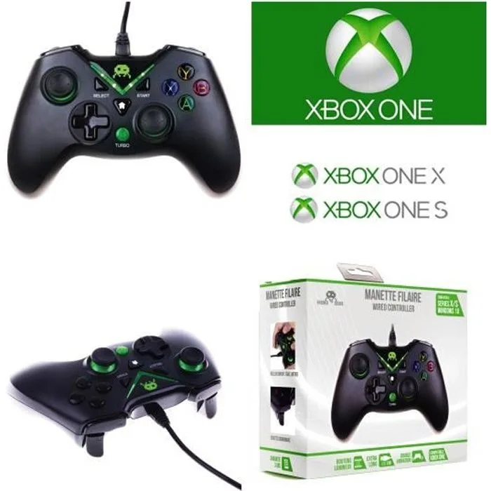Freaks And Geeks Manette Xbox filaire 3 m, double vibration