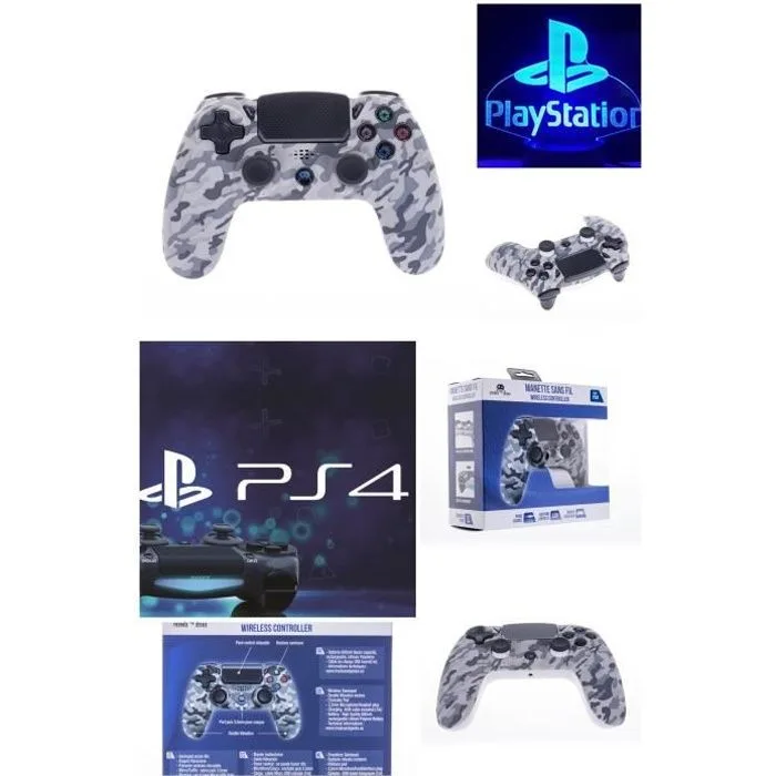 Freaks and Geeks Manette PS4 sans fil Camo Blanc