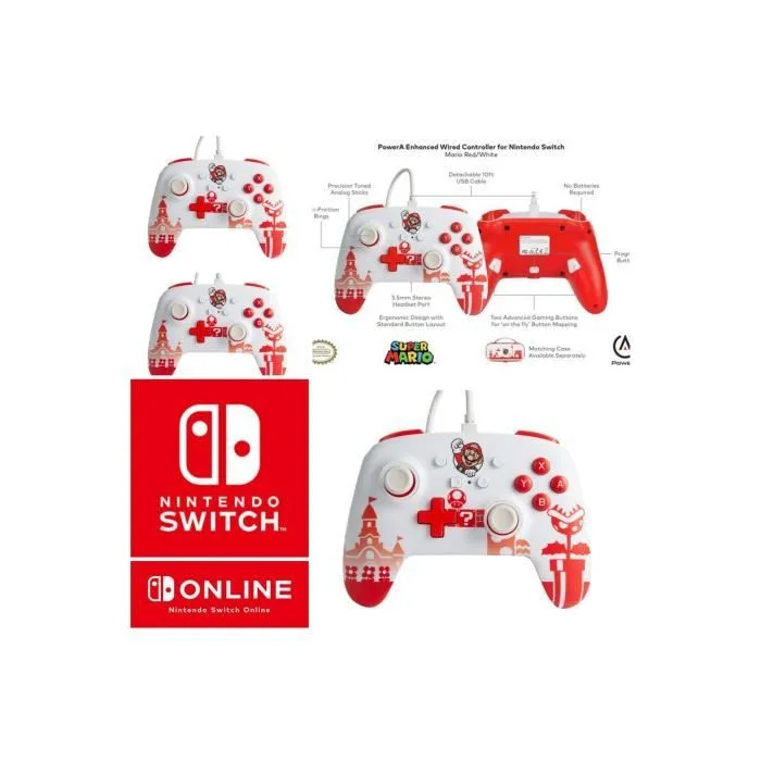 PowerA Manette filaire Mario pour Nintendo Switch