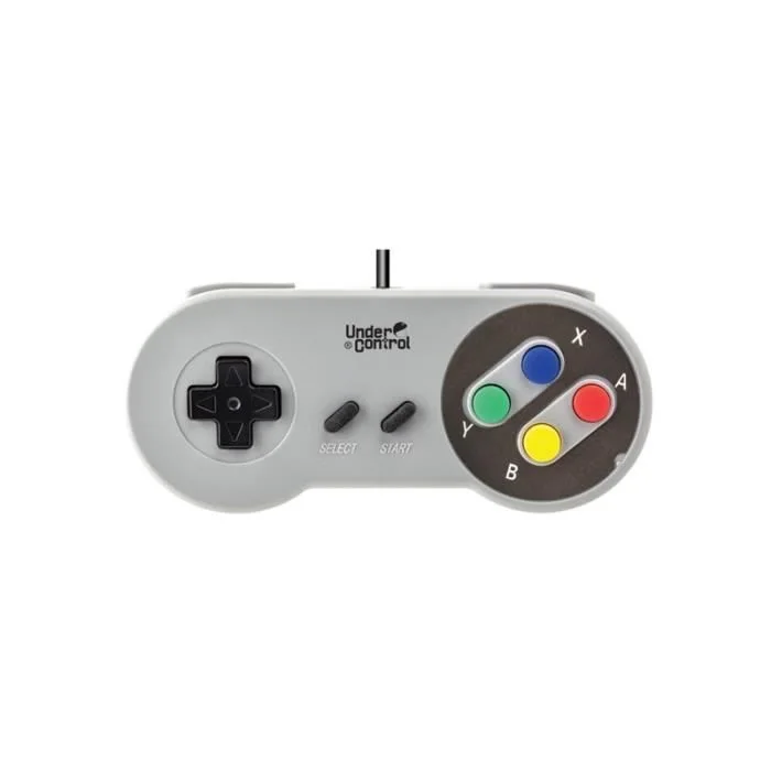 Under Control Manette filaire Super Nintendo 1,5 m gris