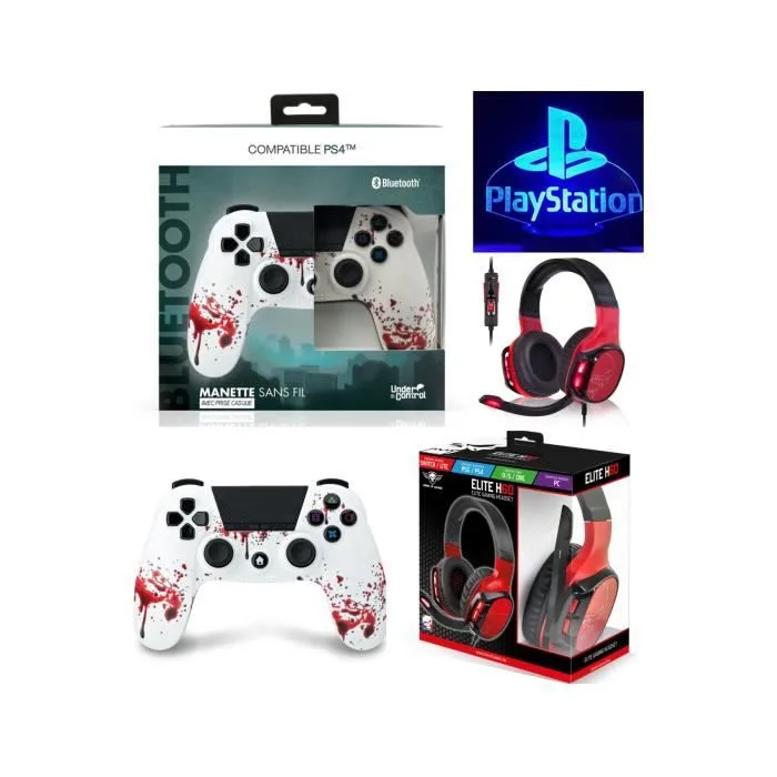 Spirit of Gamer Pack Casque Camouflage + Manette PS4 Zombie