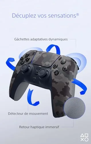 Manette sans fil DualSense™ - Grey Camouflage I PS5 et PC - vue 3