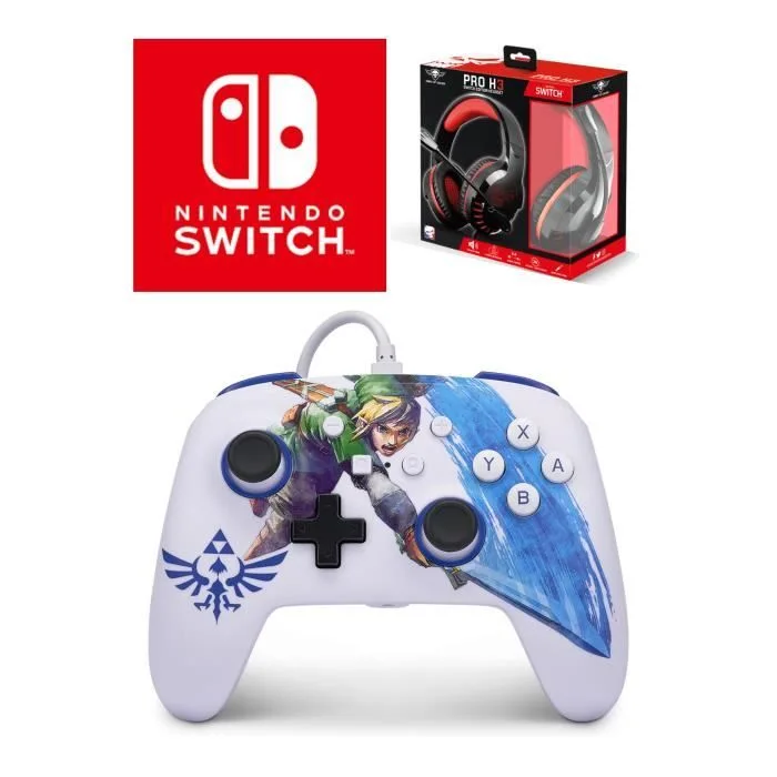 PowerA Manette Filaire Zelda Master Sword Attack Nintendo Switch