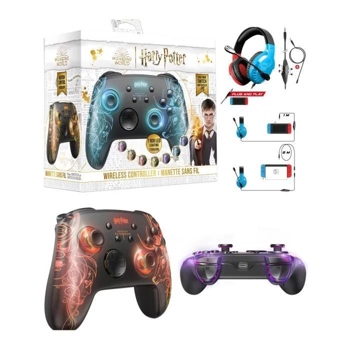 FREAKS AND GEEKS Manette Switch Harry Potter Patronus RGB Sans Fil 950mAh