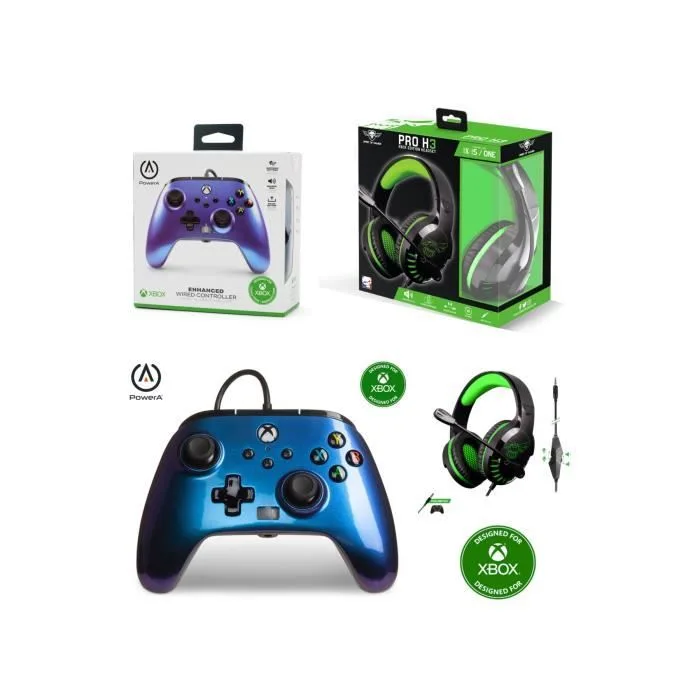 PowerA Manette Xbox filaire améliorée Midnight Bleu