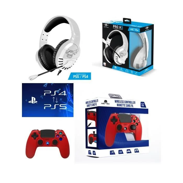 Spirit of Gamer Pack Manette PS4 Bluetooth + Casque PRO-H3