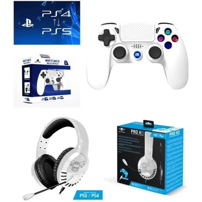 Spirit of Gamer Pack Manette PS4 Bluetooth + Casque PRO-H3