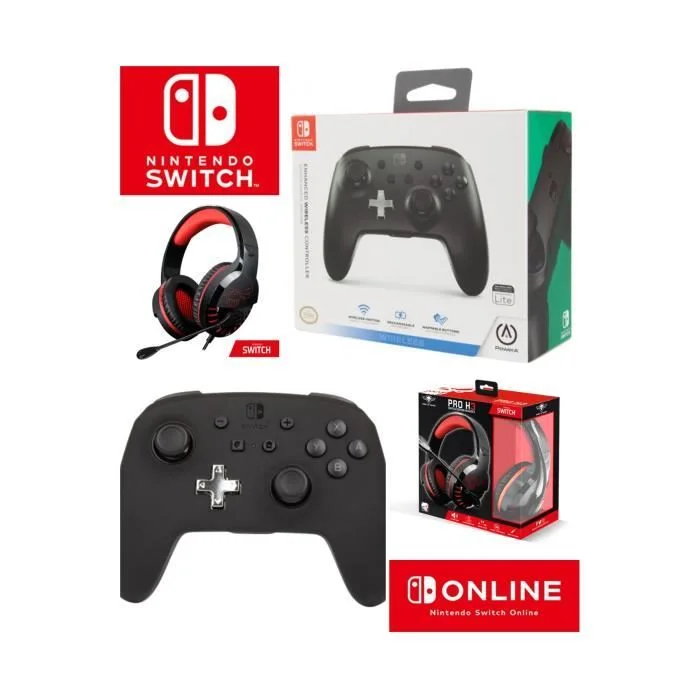 Pack Nintendo Switch Zelda Heroique Manette Filaire + Casque Spirit of Gamer PRO H3 Rouge