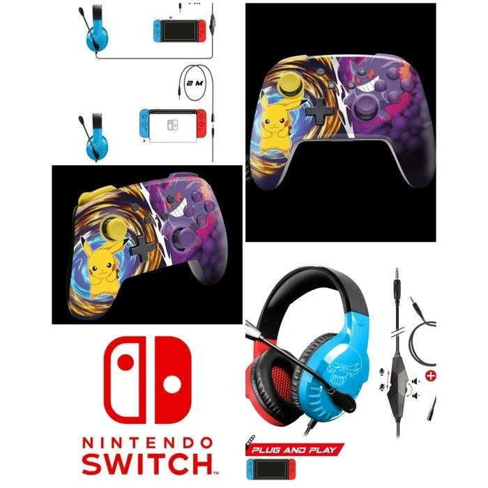 PowerA Manette filaire Nintendo Switch Pokémon Pikachu vs Meowth