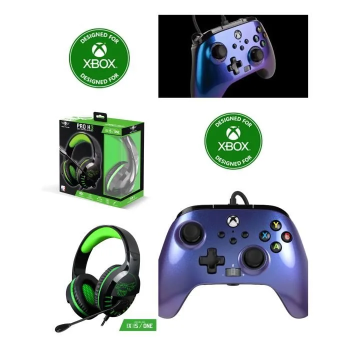 Spirit of Gamer Pack Manette Nebula Edition + Casque PRO H3
