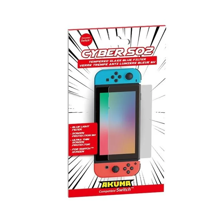 AKUMA Protection écran Switch verre trempé 9H anti-lumière bleue