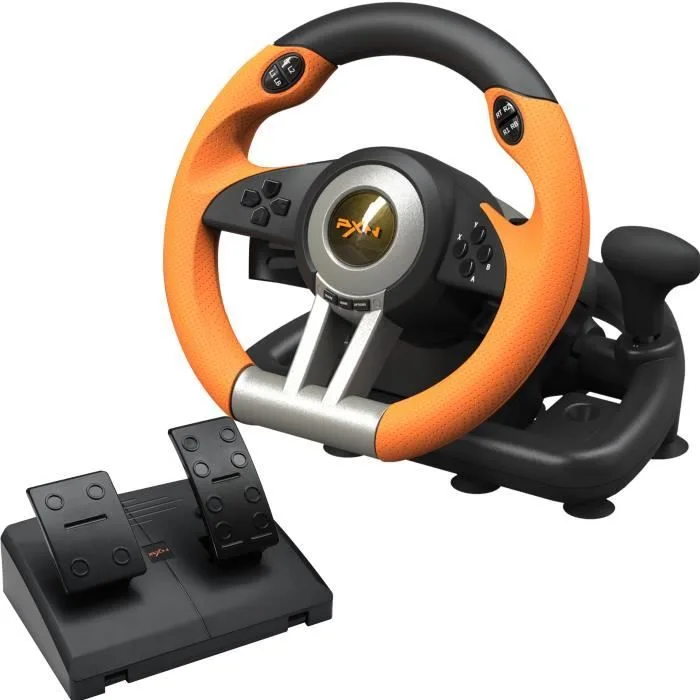 PXN V3 Pro Volant de Course 180° avec Pédales et Retour Vibratoire