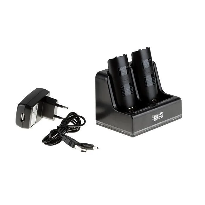 UNDER CONTROL Socle de charge Wii 2 ports + 2 batteries 2800mAh