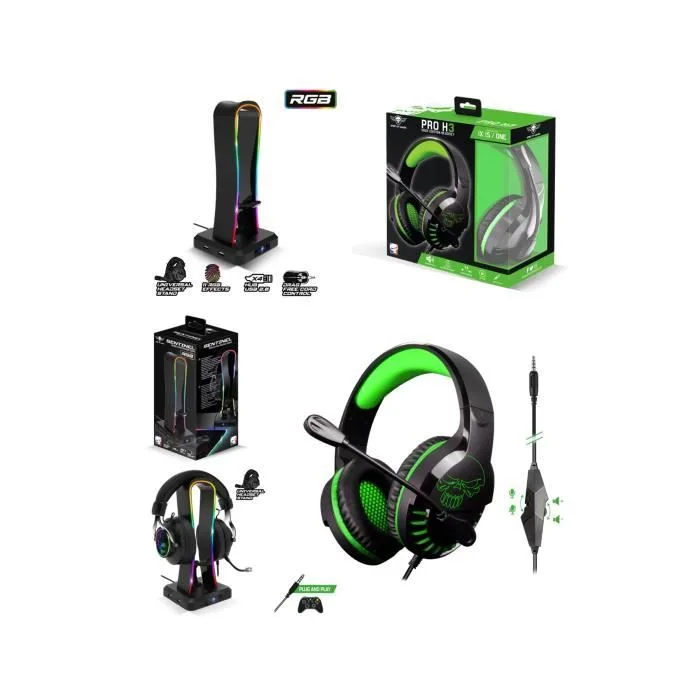 Spirit of Gamer PRO-H3 Xbox Edition Vert Filaire Stéréo