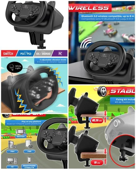Spirit of Gamer Race Wheel Pro Air SOG-RWPABK 270° Bluetooth