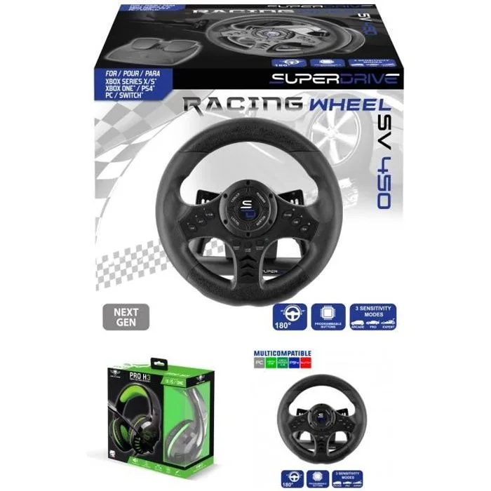 Subsonic SV450 Volant Filaire 180° Pédalier 2 Pédales