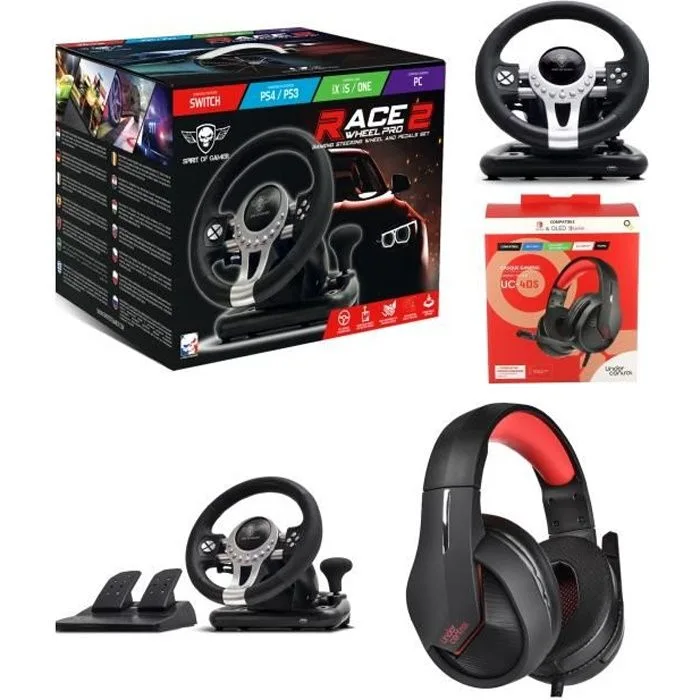 Spirit of Gamer Race Pro Wheel 2 Volant + Casque