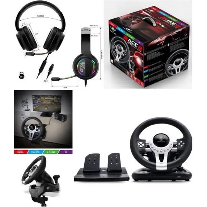 Spirit of Gamer Race Wheel Pro 2 Volant et pédales multiplateforme