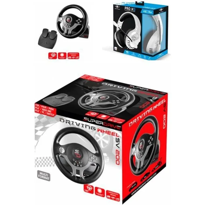 Subsonic SV200 Volant et Pédalier Filaire 180° Multi-plateforme