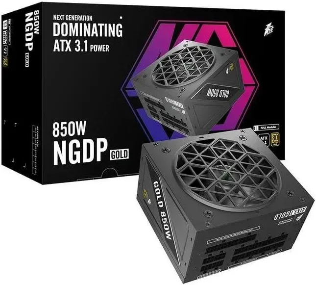 Fuente de Alimentación 1stplayer NGDP-GLD-850-BK-EU 850W 80 PLUS Gold modulaire semi-passive - alimentation vue principale