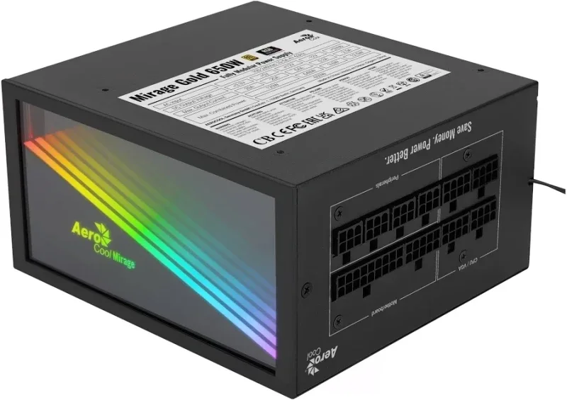Aerocool Mirage Gold RGB 650W 80 Plus Or Modulaire - alimentation vue principale