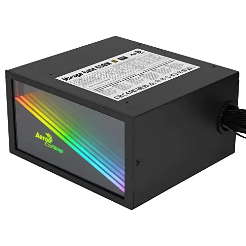 Aerocool Mirage Or RVB 650W 80 Plus Or - alimentation vue principale