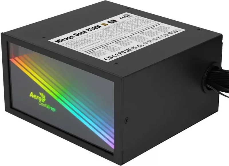 Aerocool Mirage Or RVB 850W 80 Plus Or - alimentation vue principale
