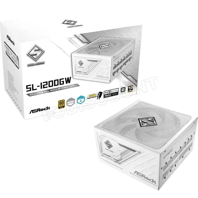 ASRock Steel Legend SL-1200GW 1200W ATX 3.1 Blanc