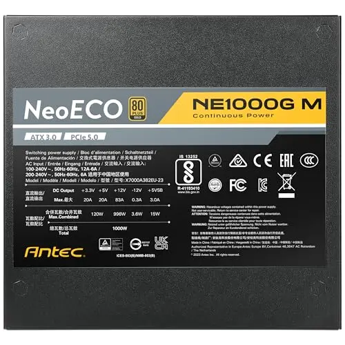 Antec Neo ECO Modular NE1000G M 1000W 80+ Gold modulaire noir - vue 7