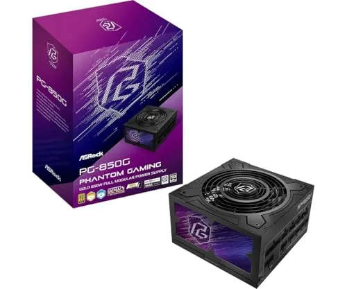 Bloc d'alimentation Asrock 850 W, certification 80+ Gold, Phantom Gaming PG-850G, options modulaires - alimentation vue principale