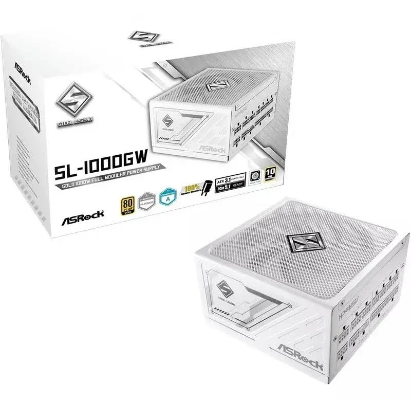 ASRock ATX 1000W - 80+ Gold - Steel Legend SL-1000GW - alimentation vue principale