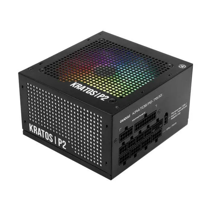 Alimentation Gamdias 750 W certifiée 80+ Gold, protections modulaires Helios P2-750G - alimentation vue principale