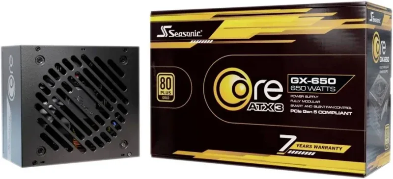 Seasonic ATX 650W 80+ Gold - GX-650-V2 - alimentation vue principale