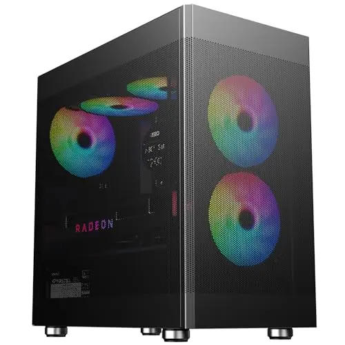 Boitier Mini Tour Micro ATX - iTek - ProMesh 35 - Noir - Panneau en verre trempé - Ports USB en façade - vue 6